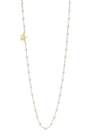 16.5" Star Classic Gigi Necklace - Baby Blue   Yellow Gold