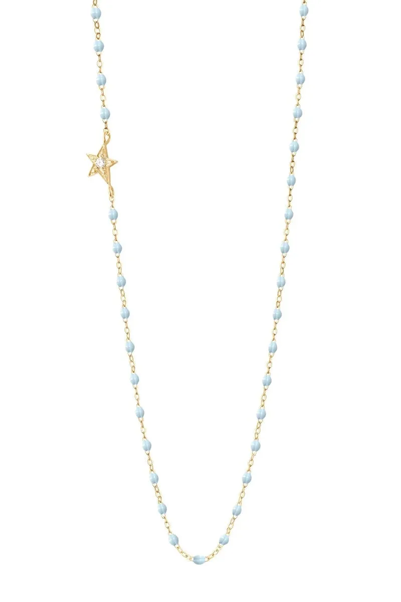 16.5" Star Classic Gigi Necklace - Baby Blue   Yellow Gold