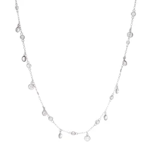 1.75ct 14k White Gold Diamond Bezel Necklace