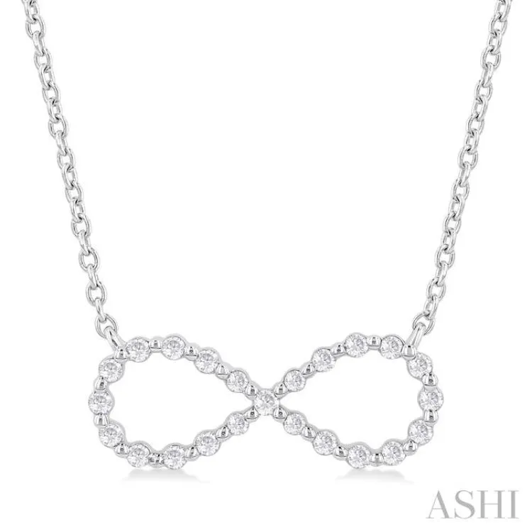 1/8 ctw Petite Infinity Round Cut Diamond Fashion Pendant With Chain in Sterling Silver