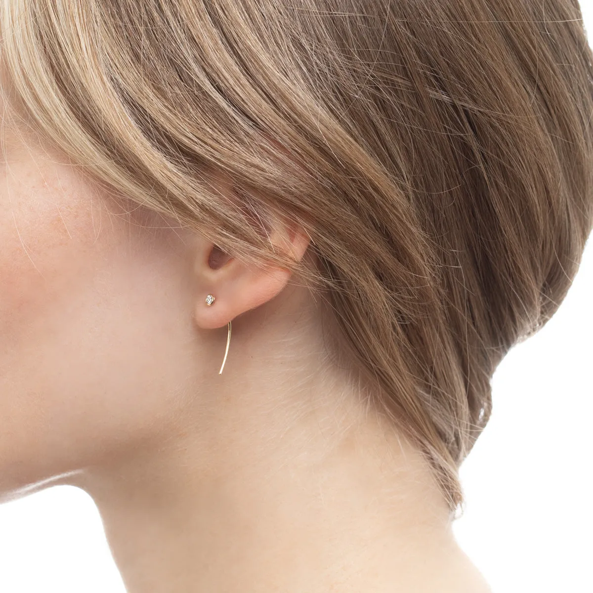 18K ALL ABOUT BASICS Diamond Short Arrow Earring