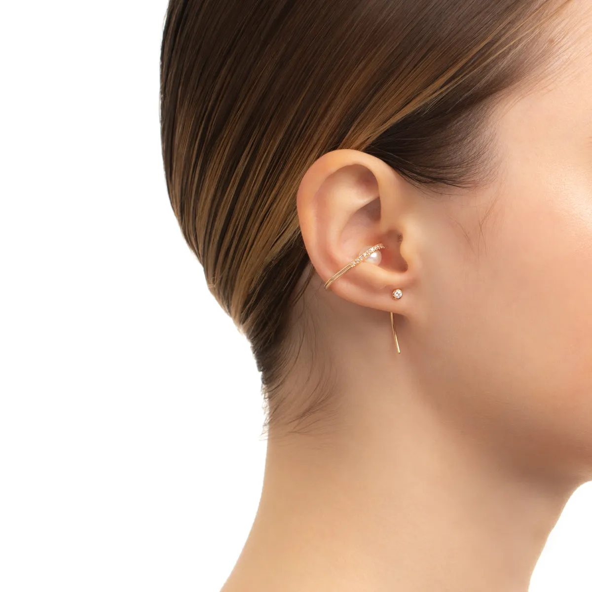 18K ALL ABOUT BASICS Diamond Short Arrow Earring