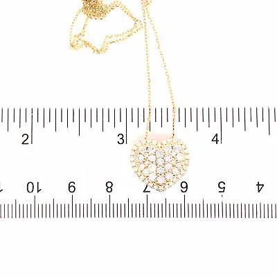 18K Diamond Heart Cluster Pendant Yellow Gold