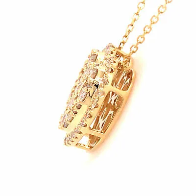 18K Diamond Heart Cluster Pendant Yellow Gold