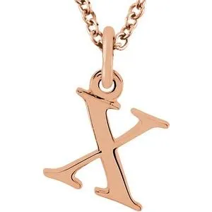 18K Rose Gold-Plated Sterling Silver Lowercase Initial x 16" Necklace