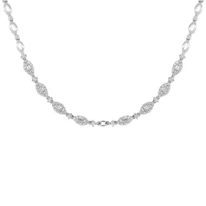 18k Unique White Gold Diamond Necklace - 1.56ct V0082