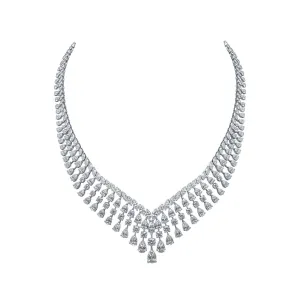 18K WG graduated diamond necklace