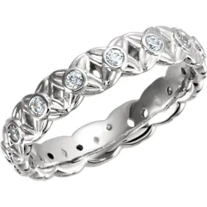 18K White 3/8 CTW Diamond Sculptural-Inspired Eternity Band
