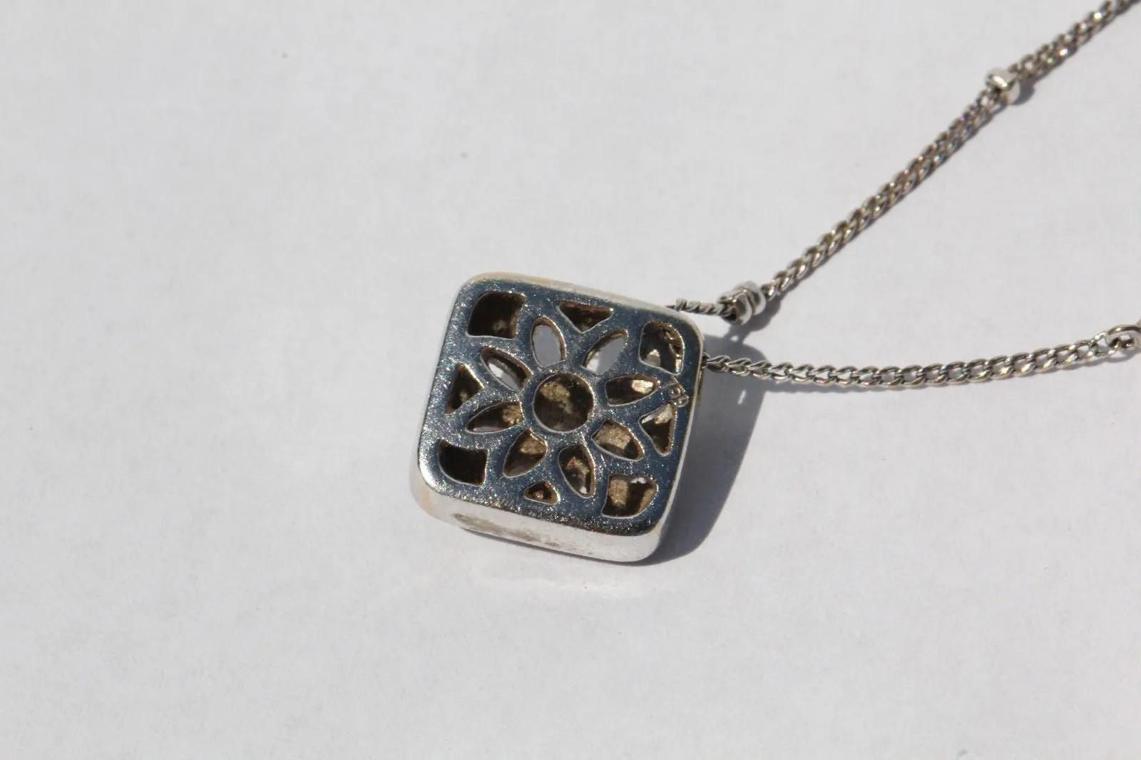 18K White Gold & Diamonds by the Yard Necklace with Diamond Pendant
