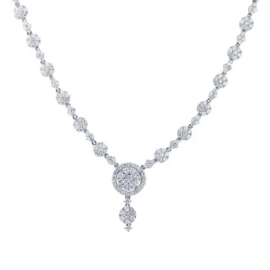 18k White Gold Diamond Necklace - 9.07ct V0109