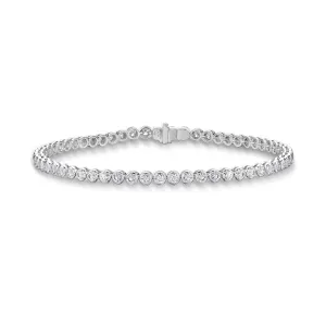 18K WHITE GOLD DIAMOND TENNIS BRACELET .90CT