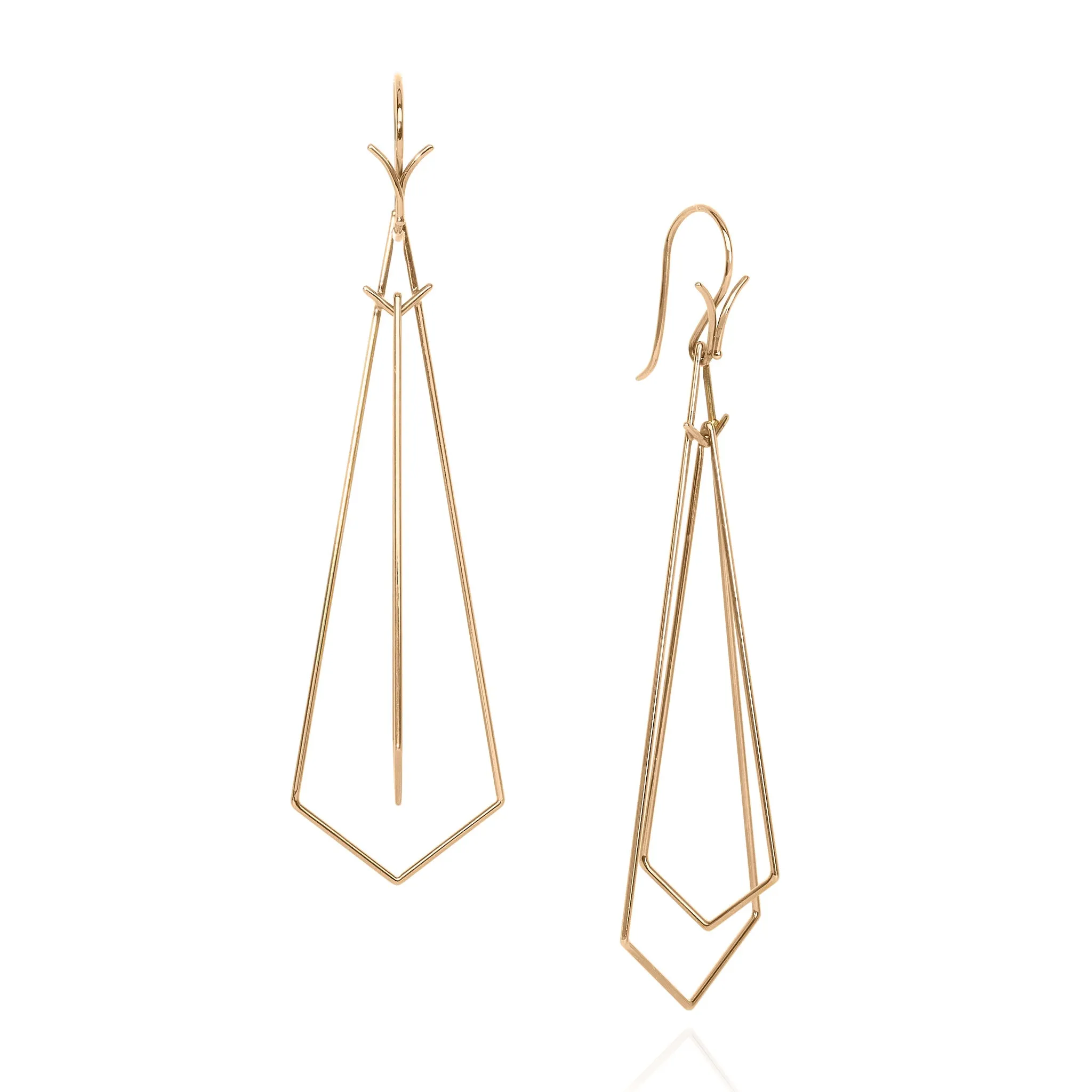 18k Yellow Gold 'Double Tie' Long Earring