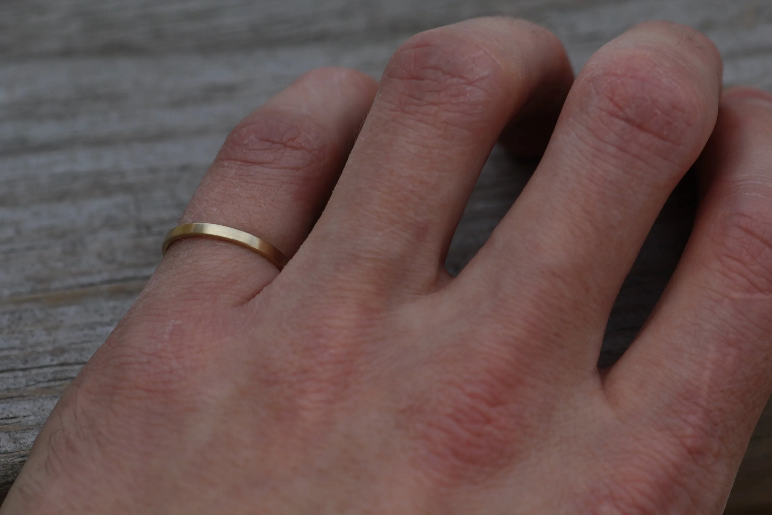 18kt Rose 2x1.2mm Flat Band - Matte Finish