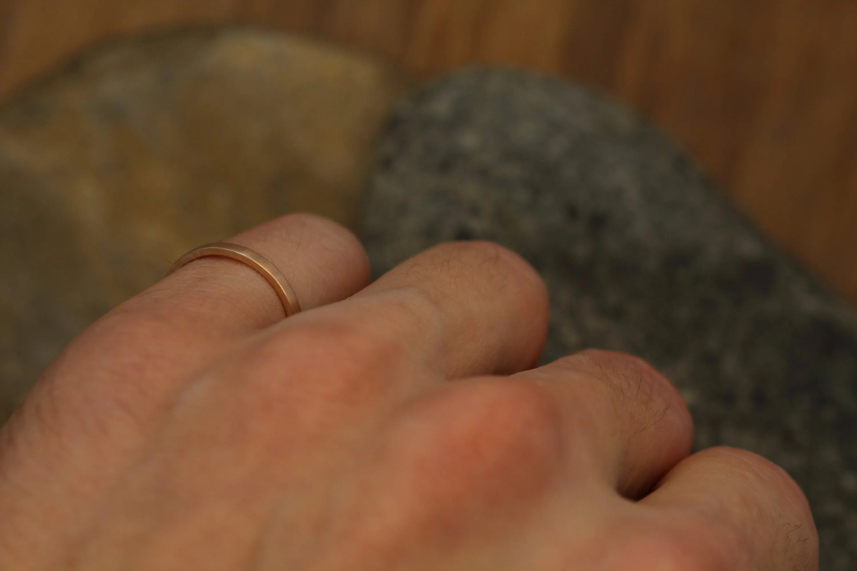 18kt Rose 2x1.2mm Flat Band - Matte Finish