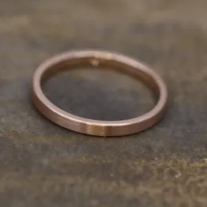 18kt Rose 2x1.2mm Flat Band - Matte Finish