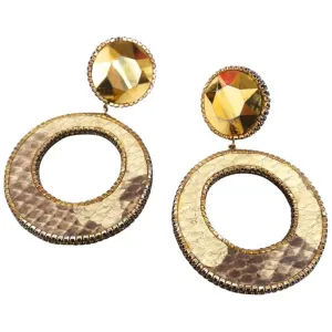 1980 Deanna Hamro Python Hoop Earrings