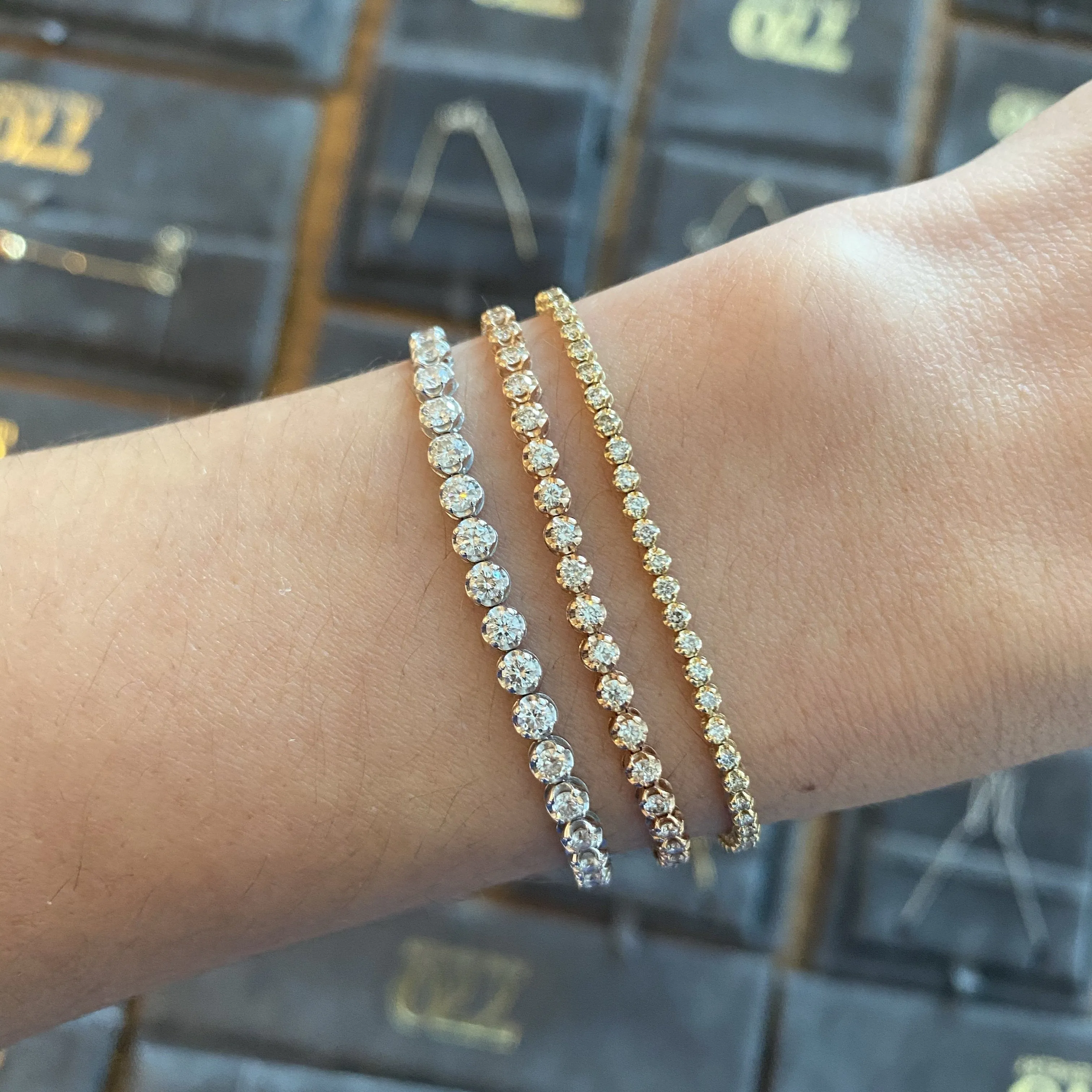 1ct Buttercup Setting Diamond Tennis Bracelet