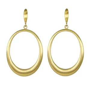 20K Gold Oval "Doorknocker" Hoop Earrings