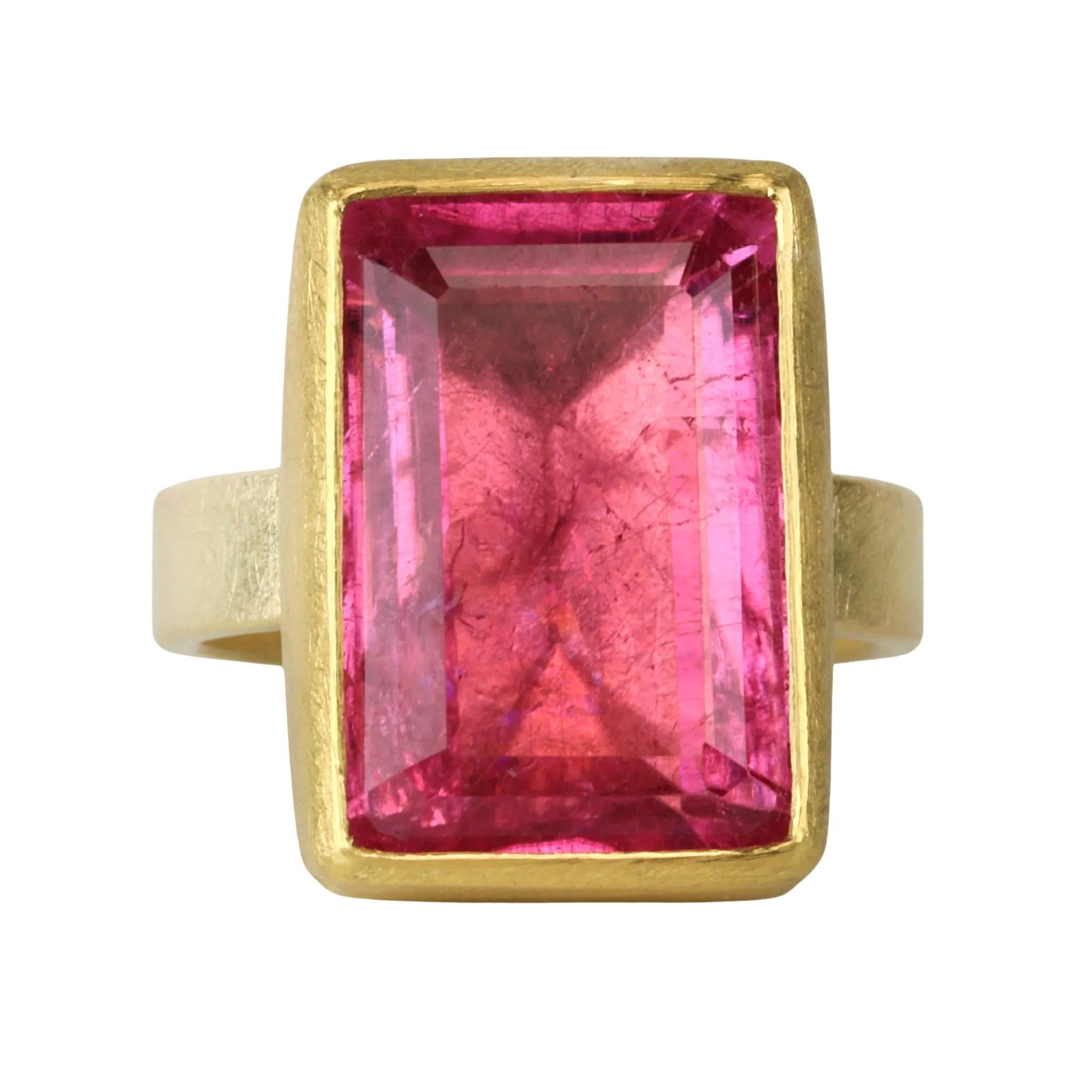 22K & 18K Gold Rectangular Pink Tourmaline Ring