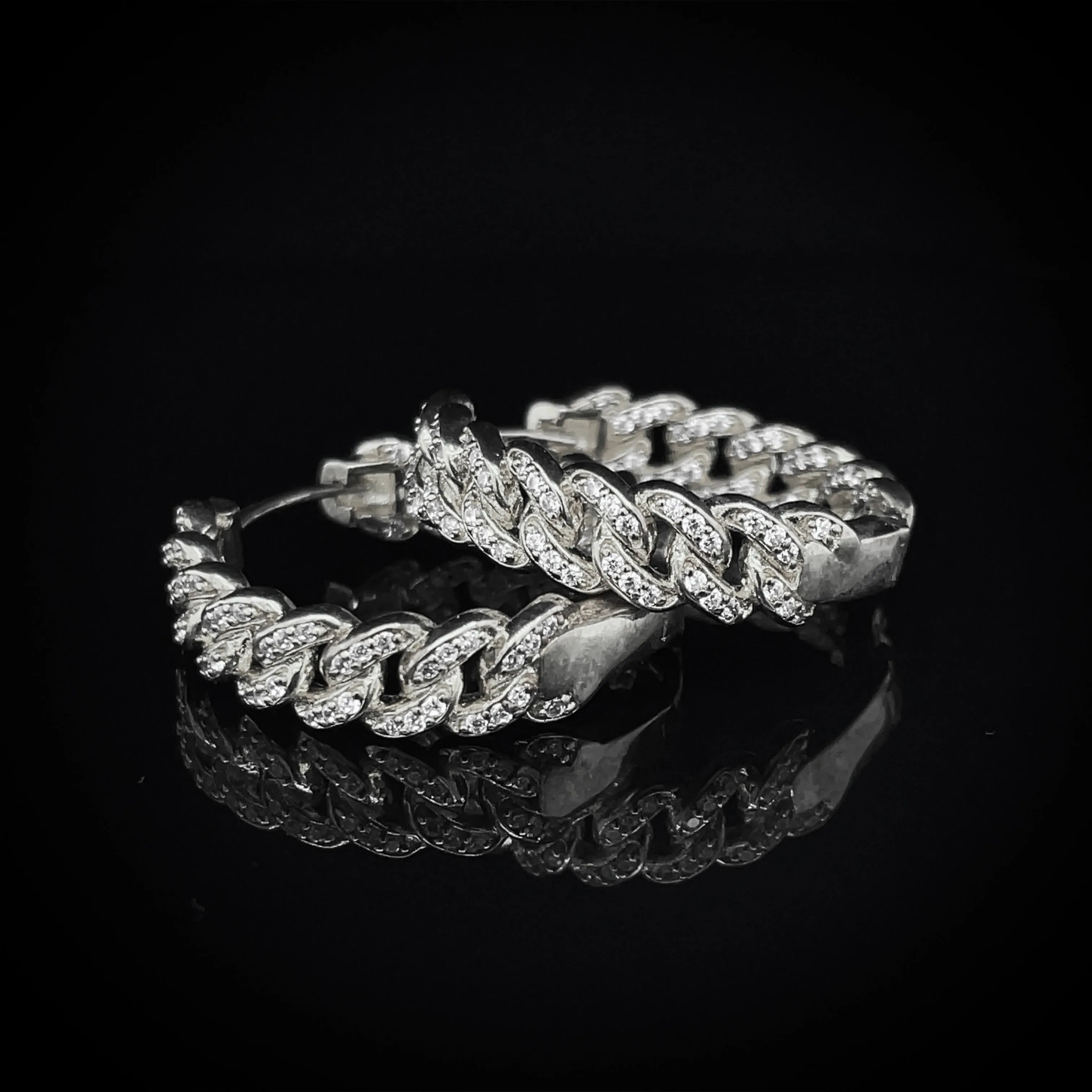 25mm Icy Miami Curb Earrings