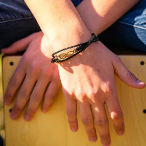 3 Strand Leather Bracelet with Music Note