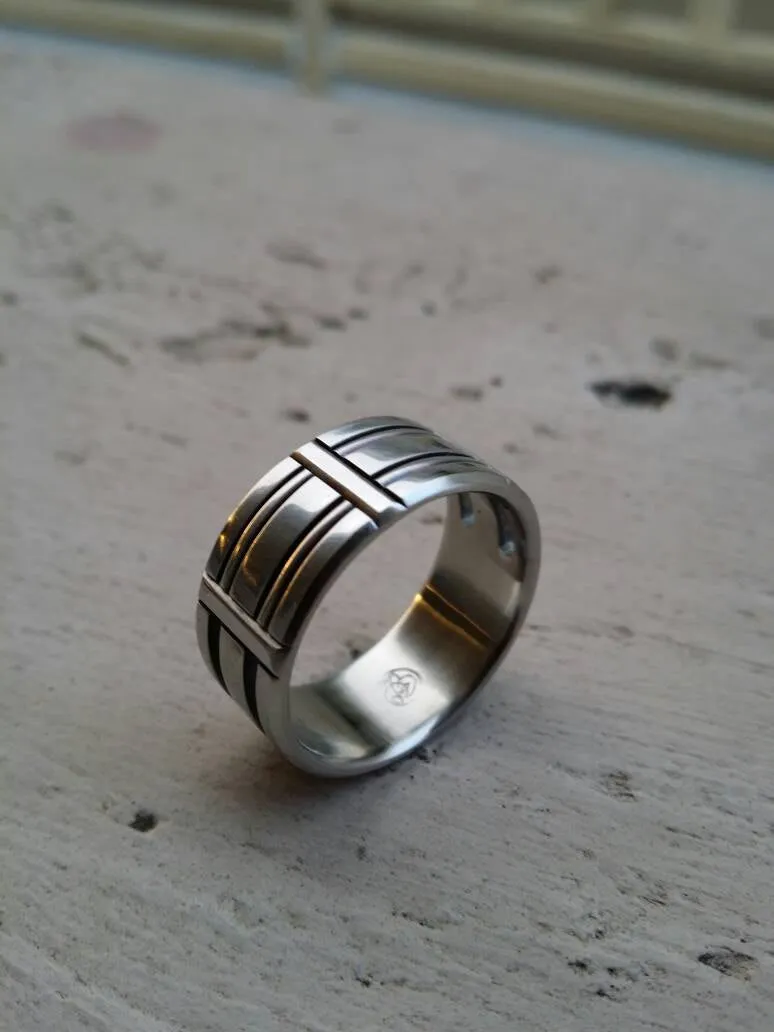 30 "TRESTLE" handmade stainless steel ring (not casted) hypoallergenic mens rings wedding band mens jewelry wedding rings