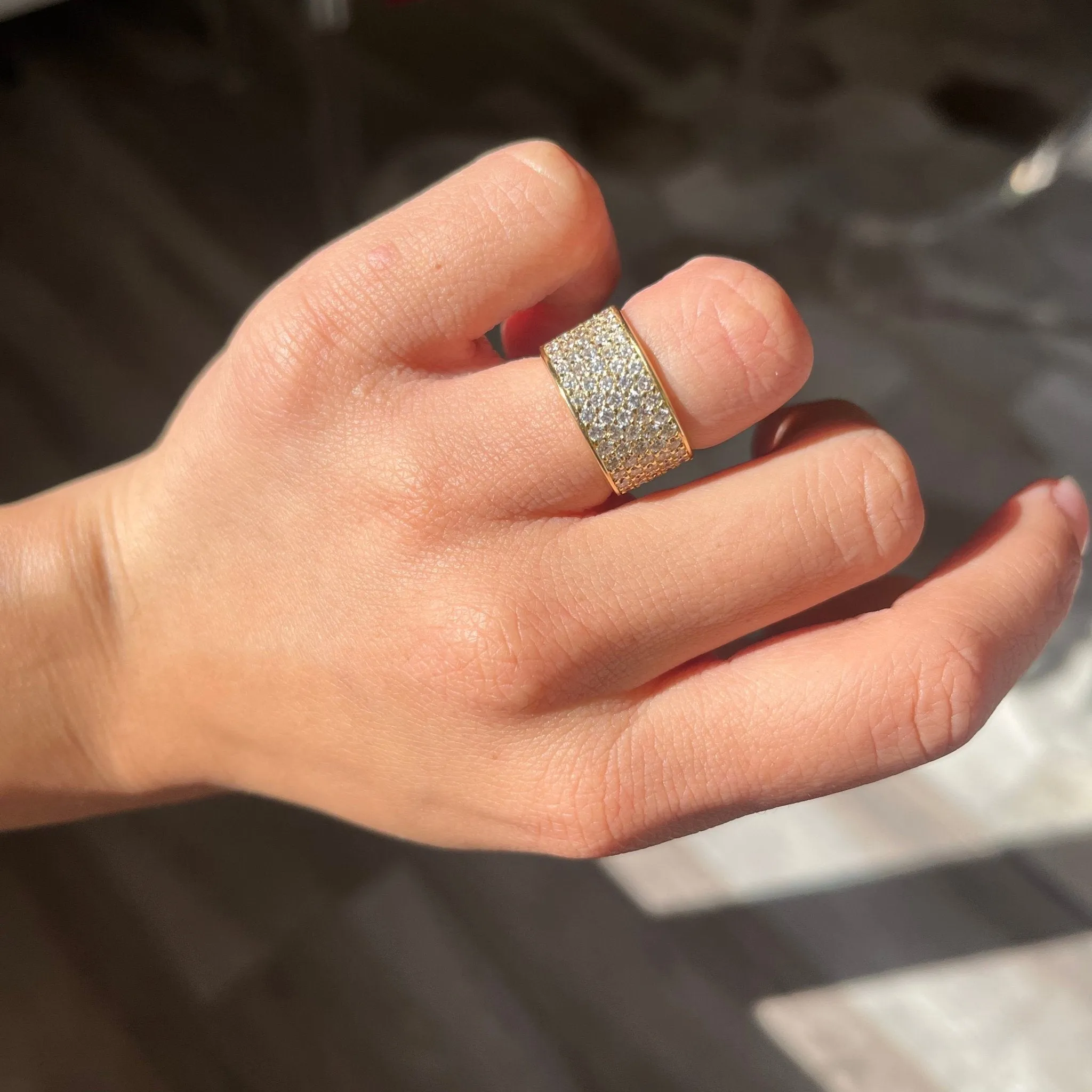3.25ctw Pave Diamond Cigar Band