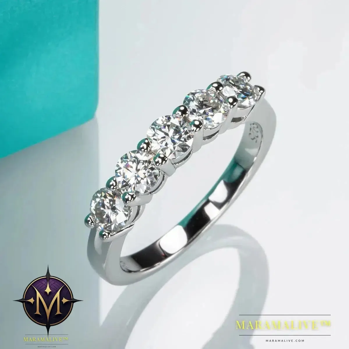 4mm D Color Moissanite Wedding Band Ring