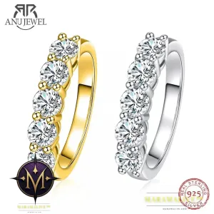 4mm D Color Moissanite Wedding Band Ring