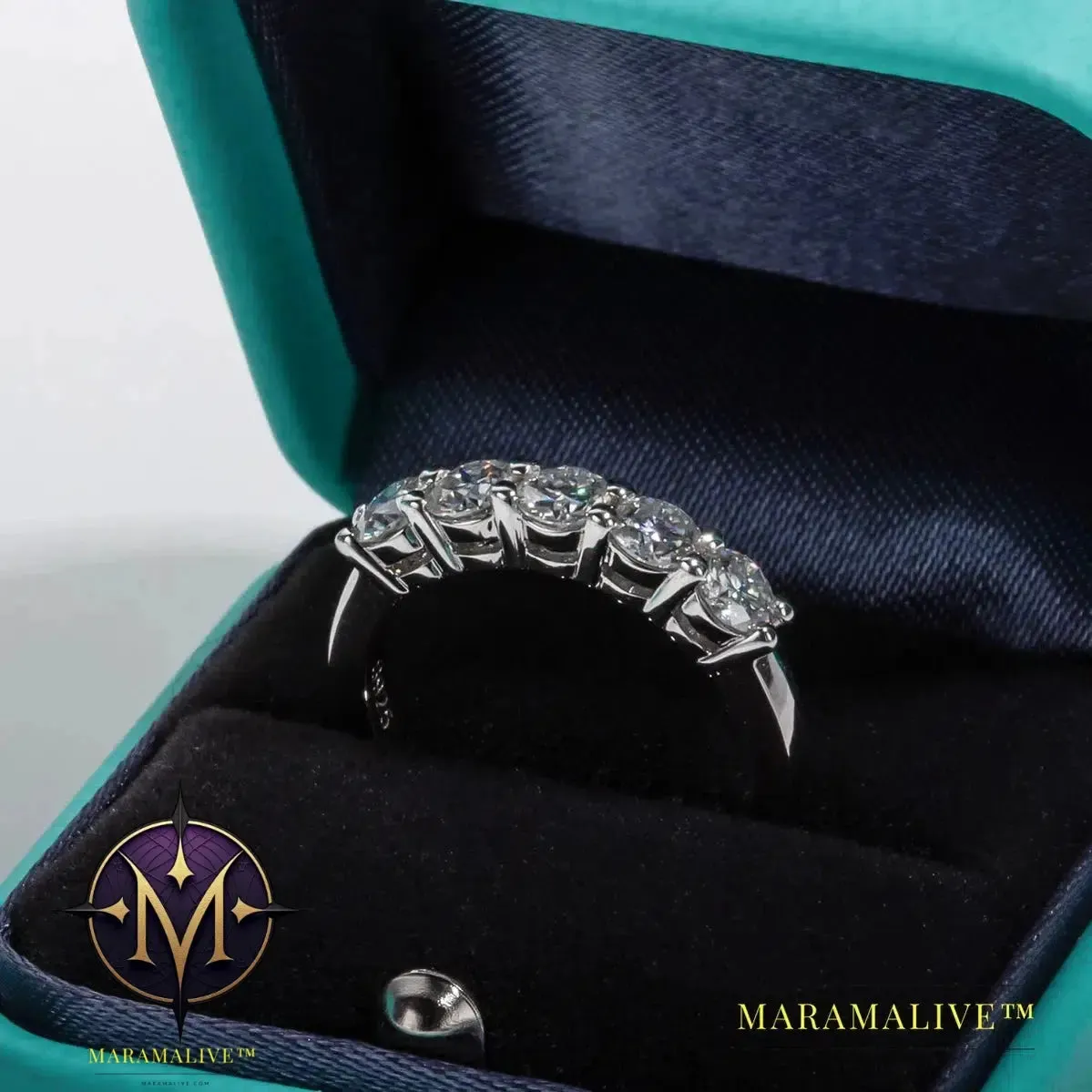 4mm D Color Moissanite Wedding Band Ring