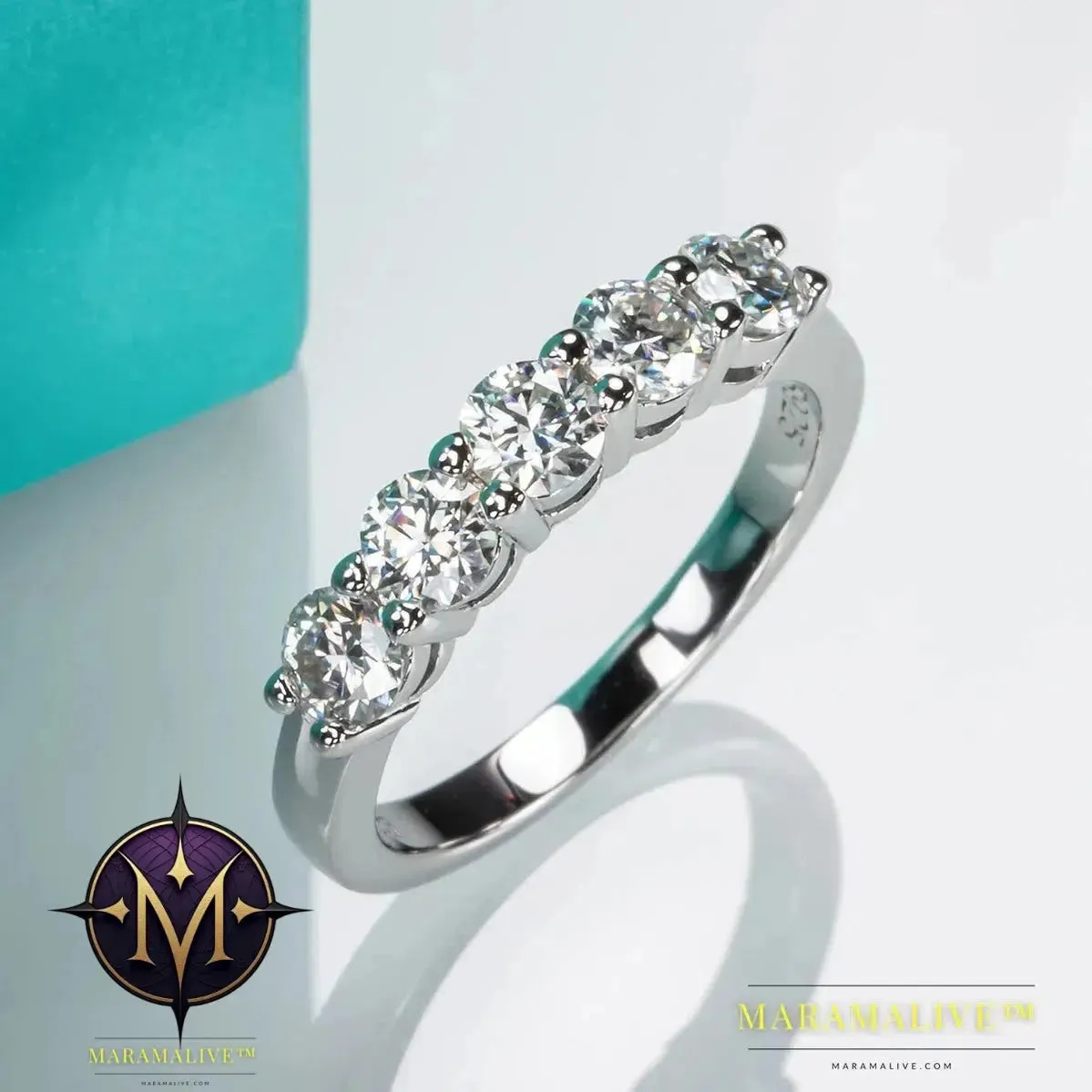 4mm D Color Moissanite Wedding Band Ring
