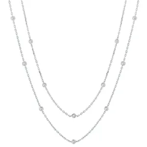 6.00 Carat Diamond by the Yard Necklace 14K White Gold 30 stations 60 inches