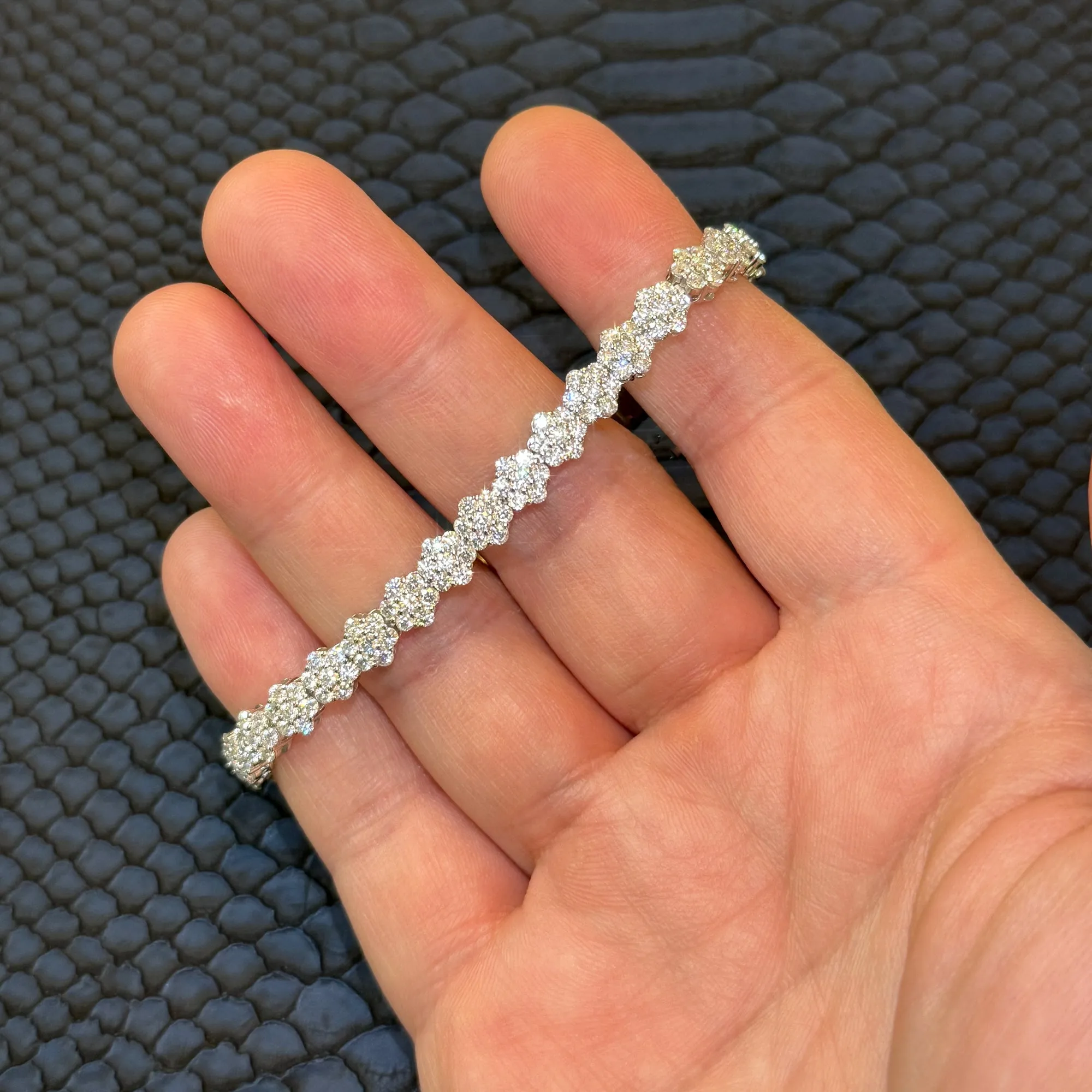 6.5MM Certified VVS Moissanite Cluster Bracelet