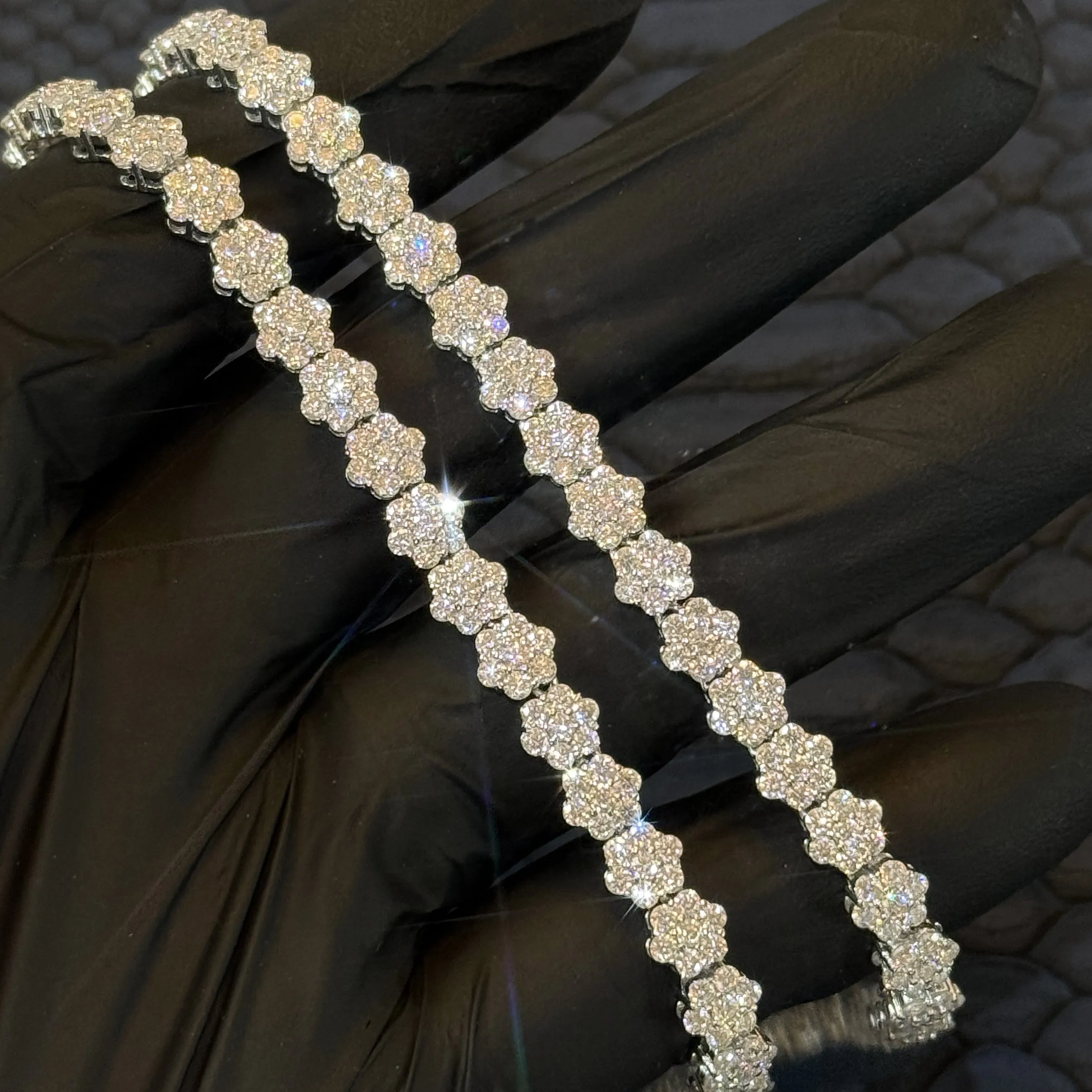 6.5MM Certified VVS Moissanite Cluster Bracelet