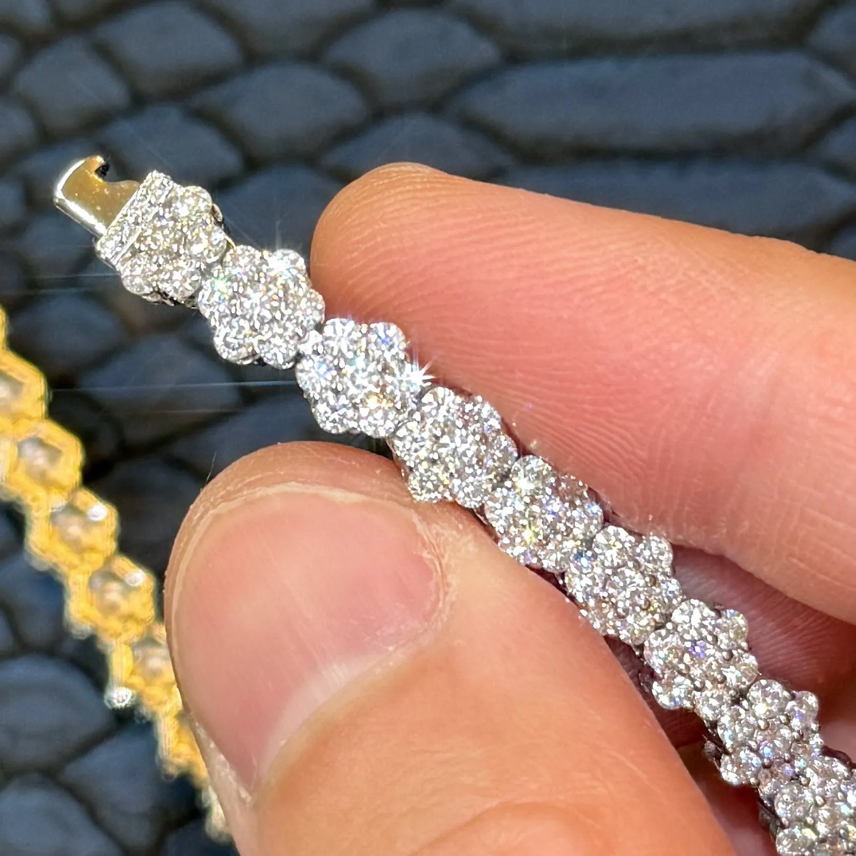 6.5MM Certified VVS Moissanite Cluster Bracelet