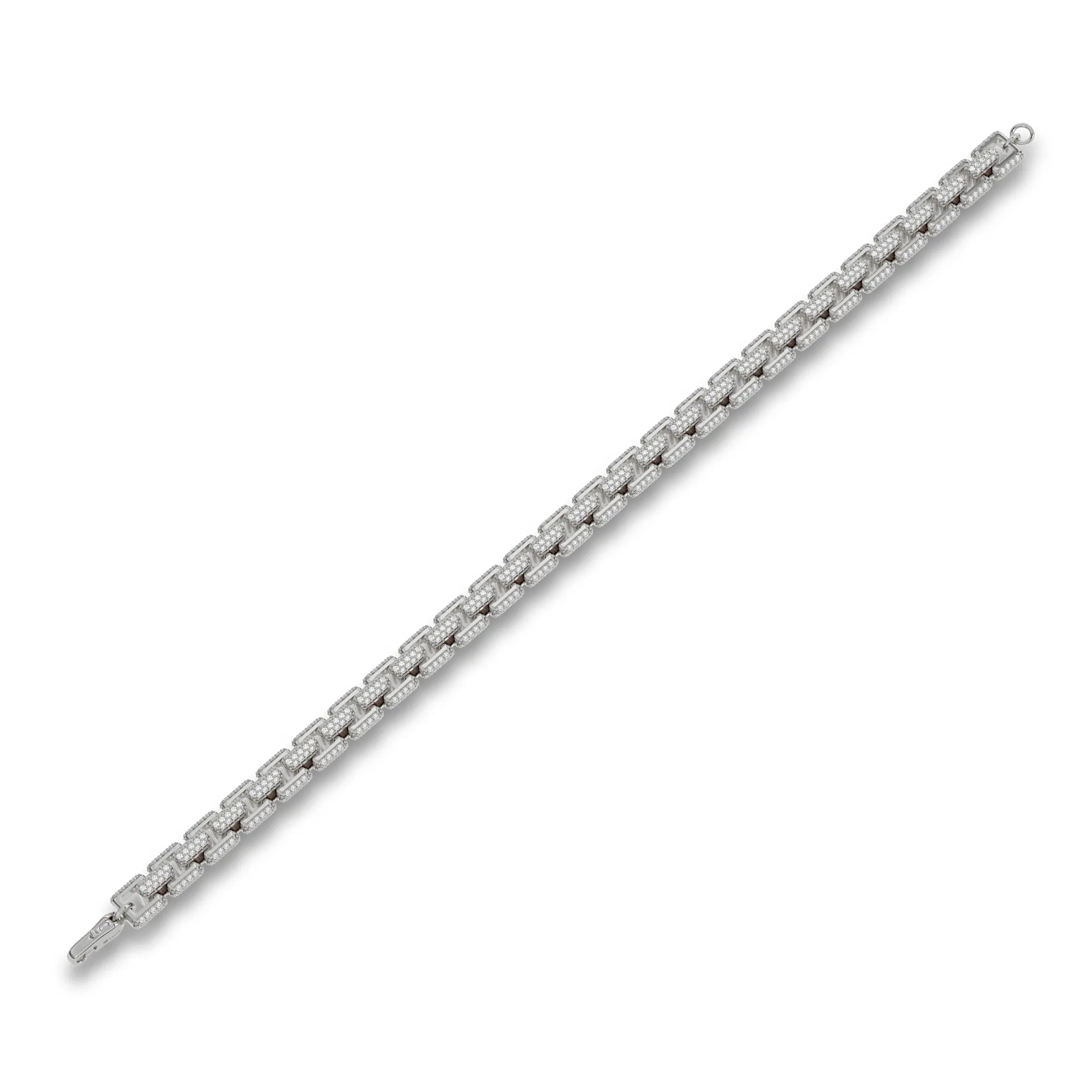 6MM 925 Silver Moissanite Iced Out Box Bracelet