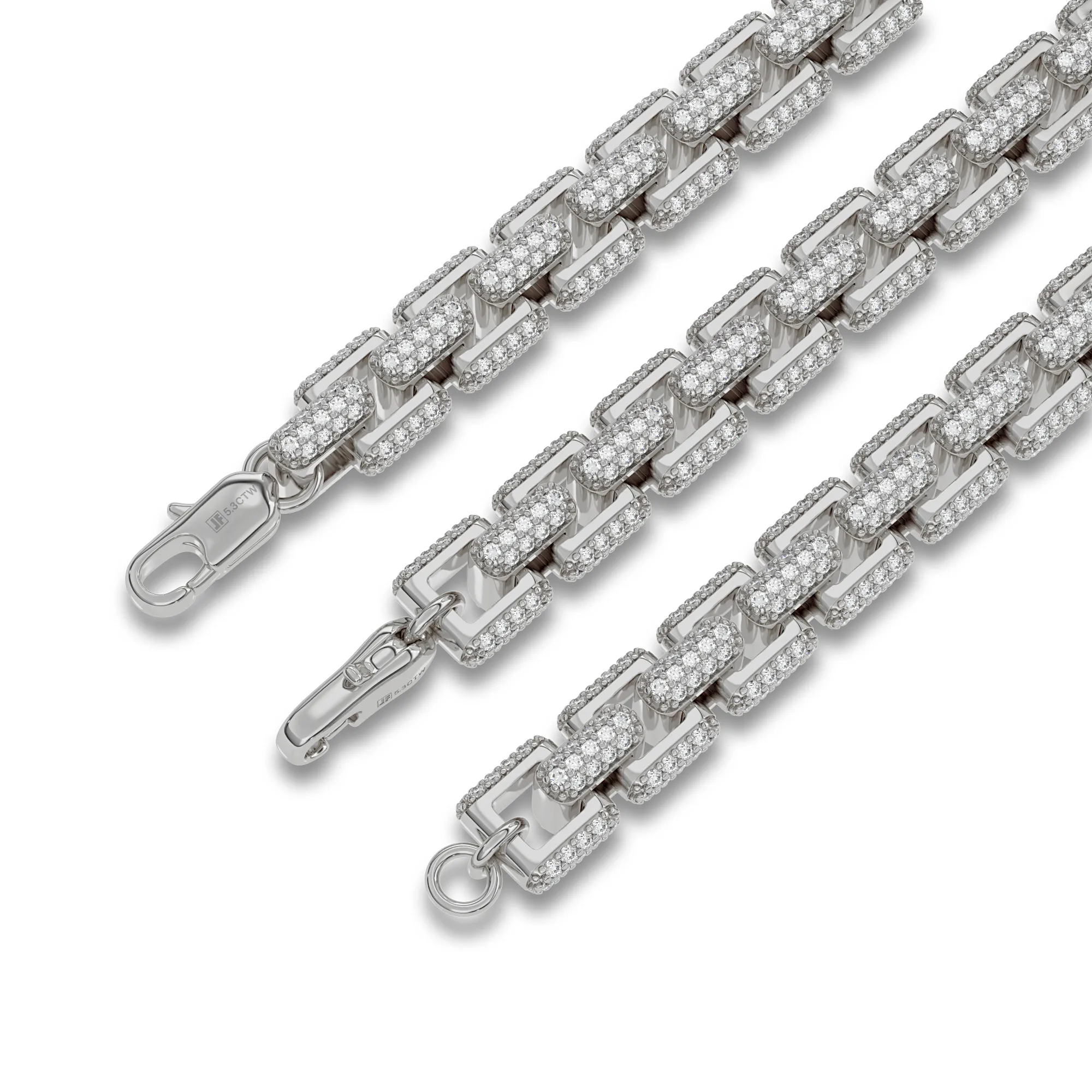 6MM 925 Silver Moissanite Iced Out Box Bracelet