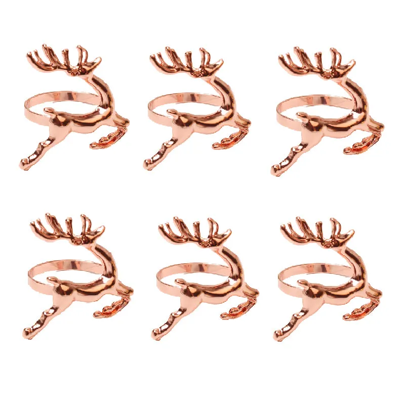 6pcs Christmas Elk Napkin Rings