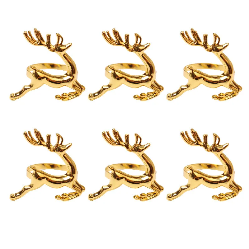6pcs Christmas Elk Napkin Rings