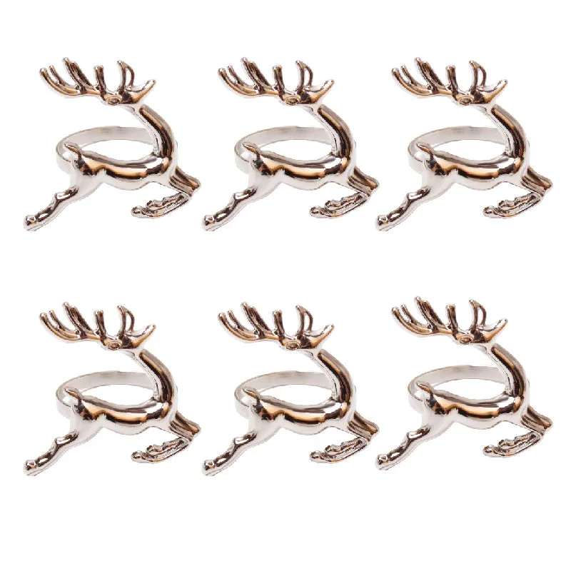 6pcs Christmas Elk Napkin Rings