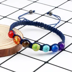 7 Chakra Healing Beaded Bracelet Reiki Prayer Balance Beads Bracelet Handmade Braided Bangles For Women Men Adjustable Jewelry