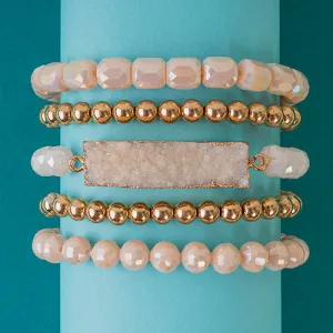 74735 - Stacked Druzy Bracelet - Beige