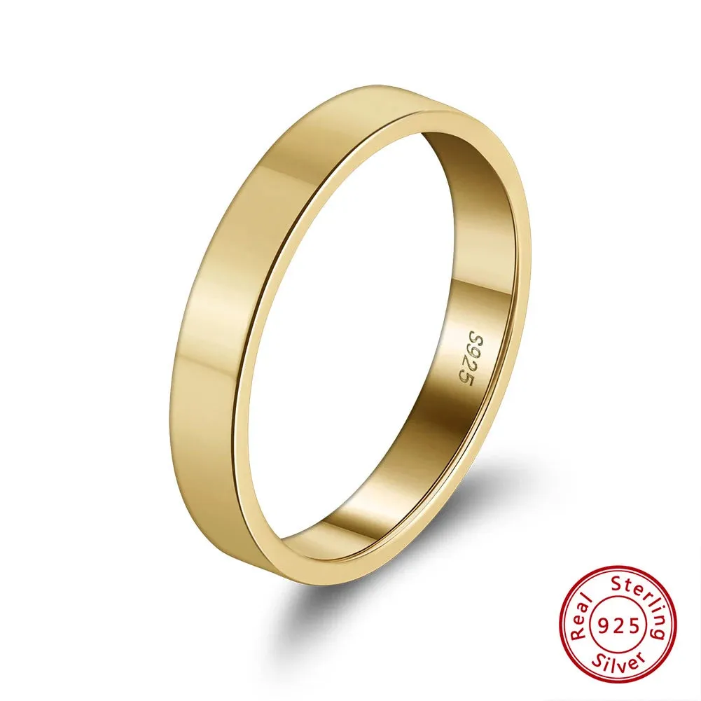 925 Sterling Silver 1mm 2mm 3mm Simple Rings for Women