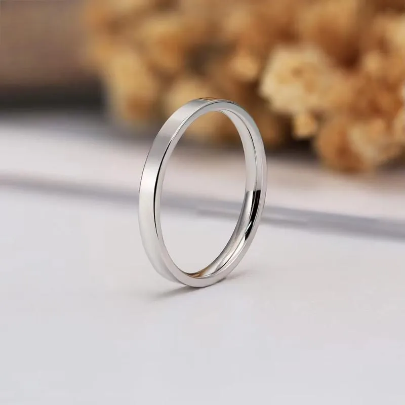 925 Sterling Silver 1mm 2mm 3mm Simple Rings for Women