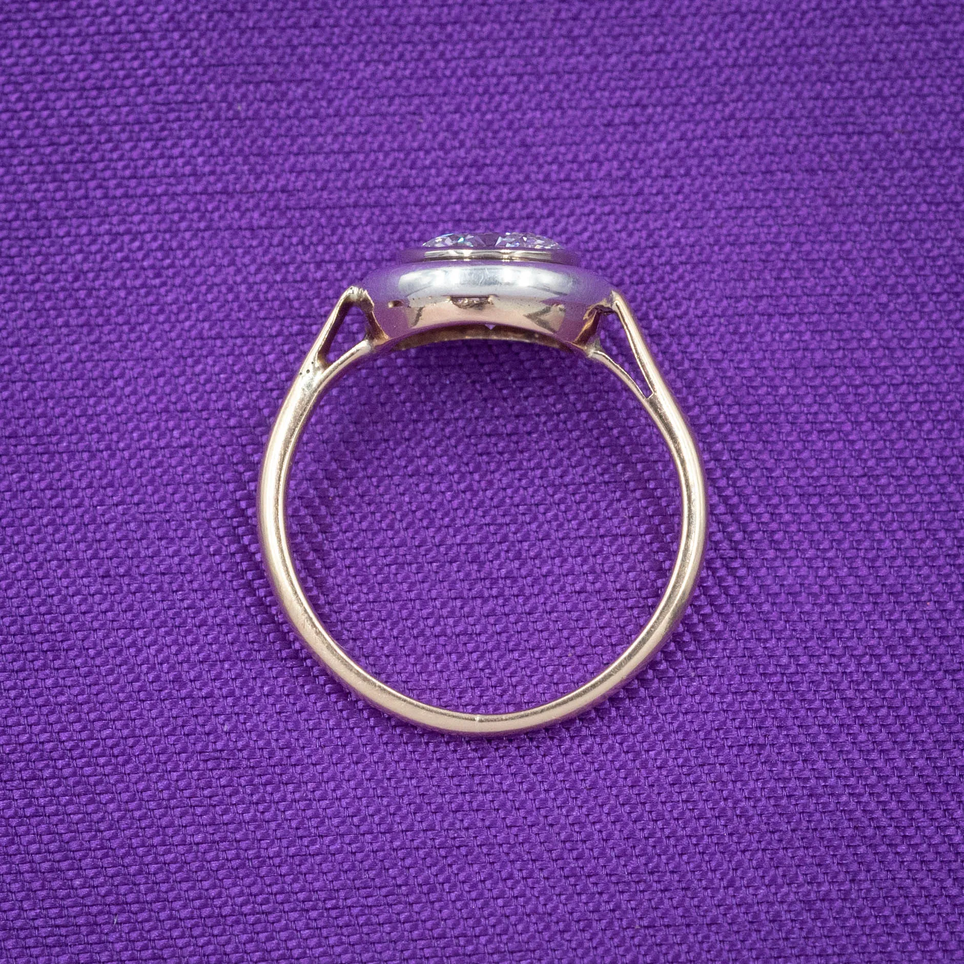 .98 Carat Old European Cut Diamond Bullseye Ring c1935
