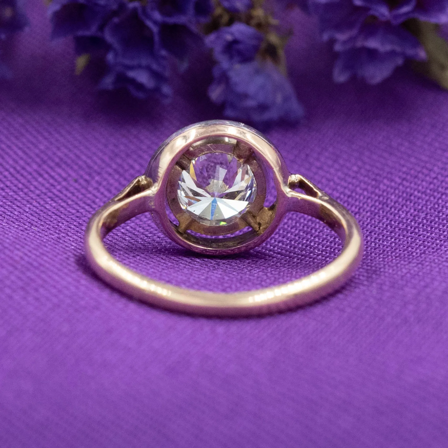 .98 Carat Old European Cut Diamond Bullseye Ring c1935
