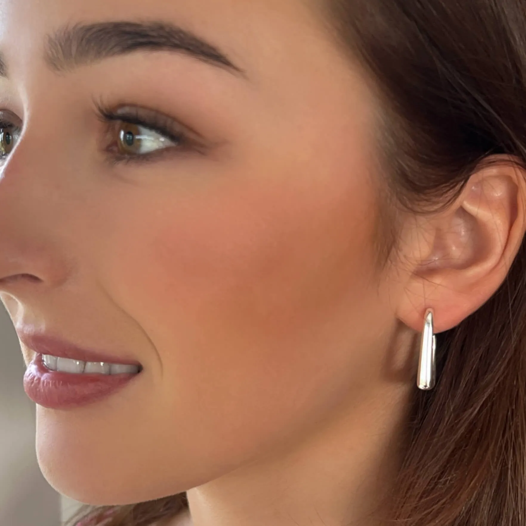 Absolute Silver Square Hoop Earrings