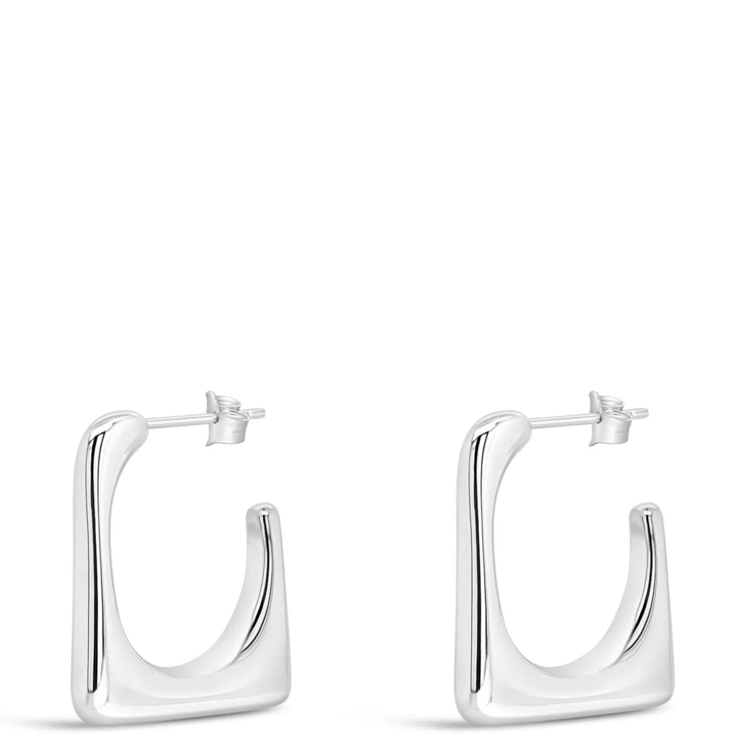 Absolute Silver Square Hoop Earrings