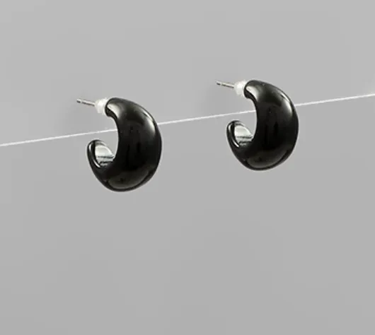 Acrylic Open Hoop Earrings