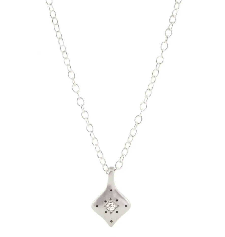 Adel Chefridi Silver Night Charm Nk w/white diamond